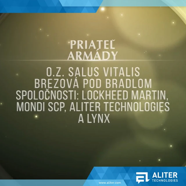 Aliter Technologies nominovaná v rámci Vojenského činu roka